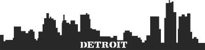 Detroit Skyline City Buildings - fichier DXF SVG CDR coupe, prêt à découper pour le plasma de routeur laser